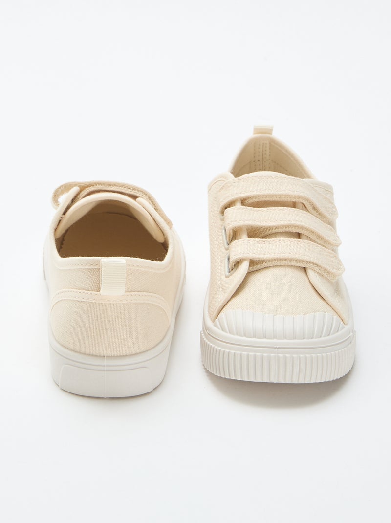 Sneakers basse in tela con strappi Beige - Kiabi