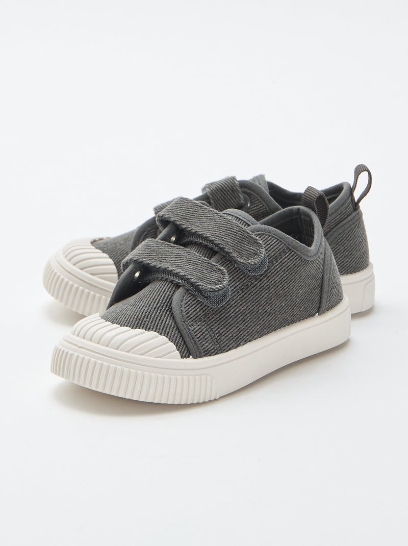 Sneakers basse in tela con strappi Grigio - Kiabi
