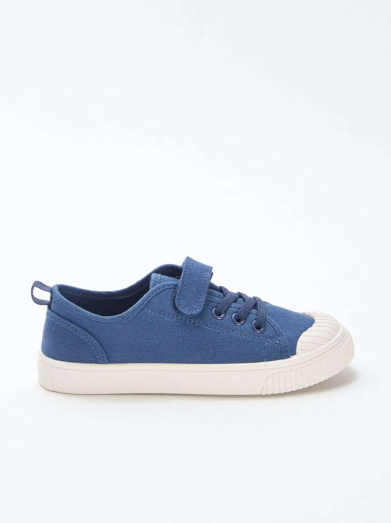 Sneakers basse in tela con velcro Blu - Kiabi