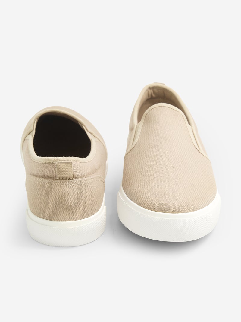 Sneakers basse slip-on Beige - Kiabi