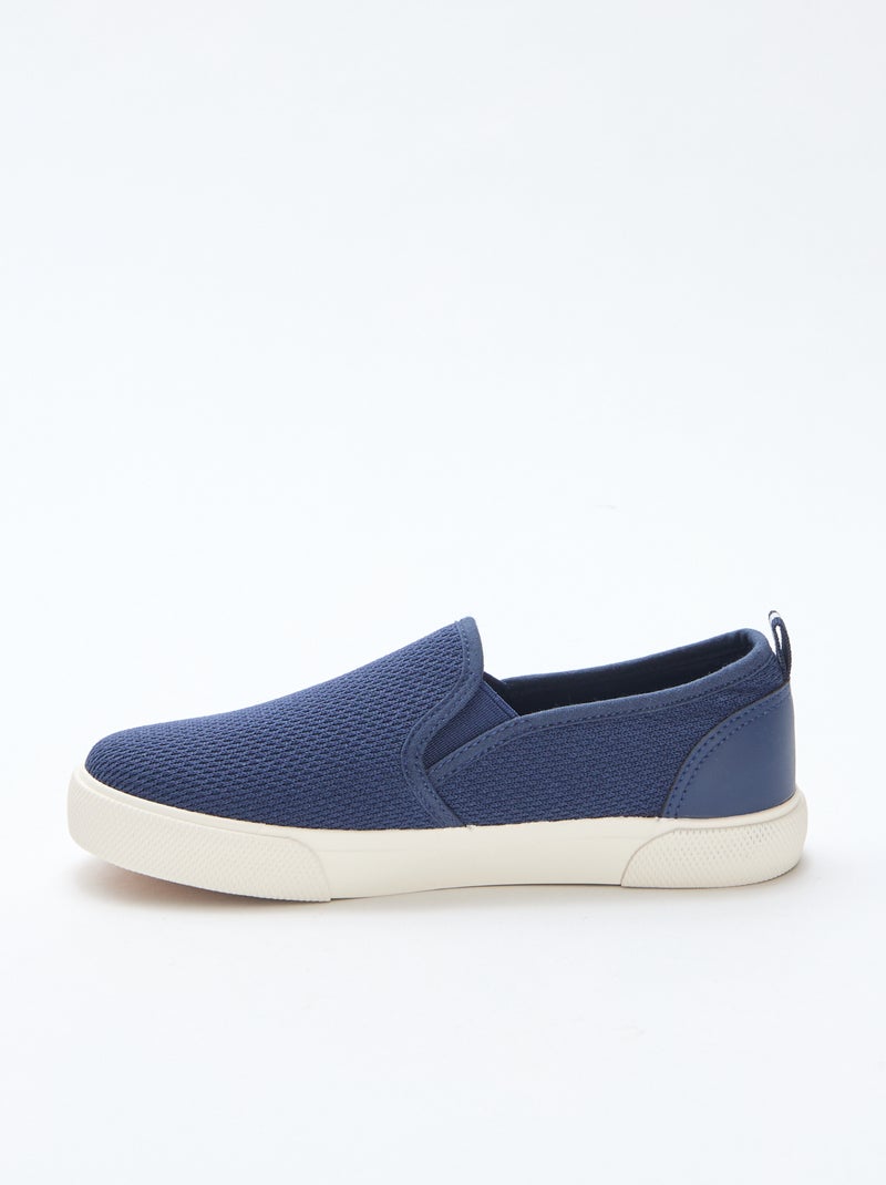 Sneakers basse slip-on in mesh tinta unita Blu - Kiabi