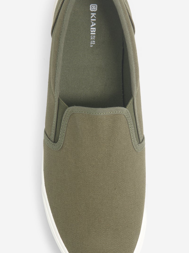 Sneakers basse slip-on Kaki - Kiabi