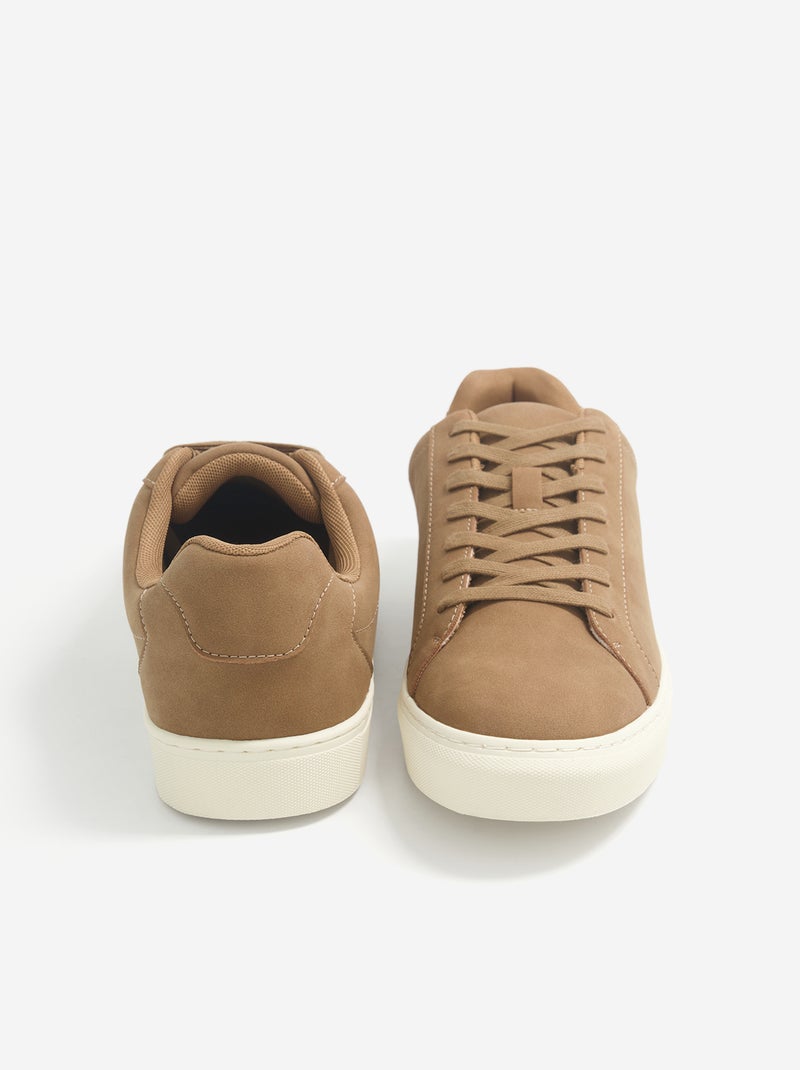 Sneakers basse testurizzate Cammello - Kiabi