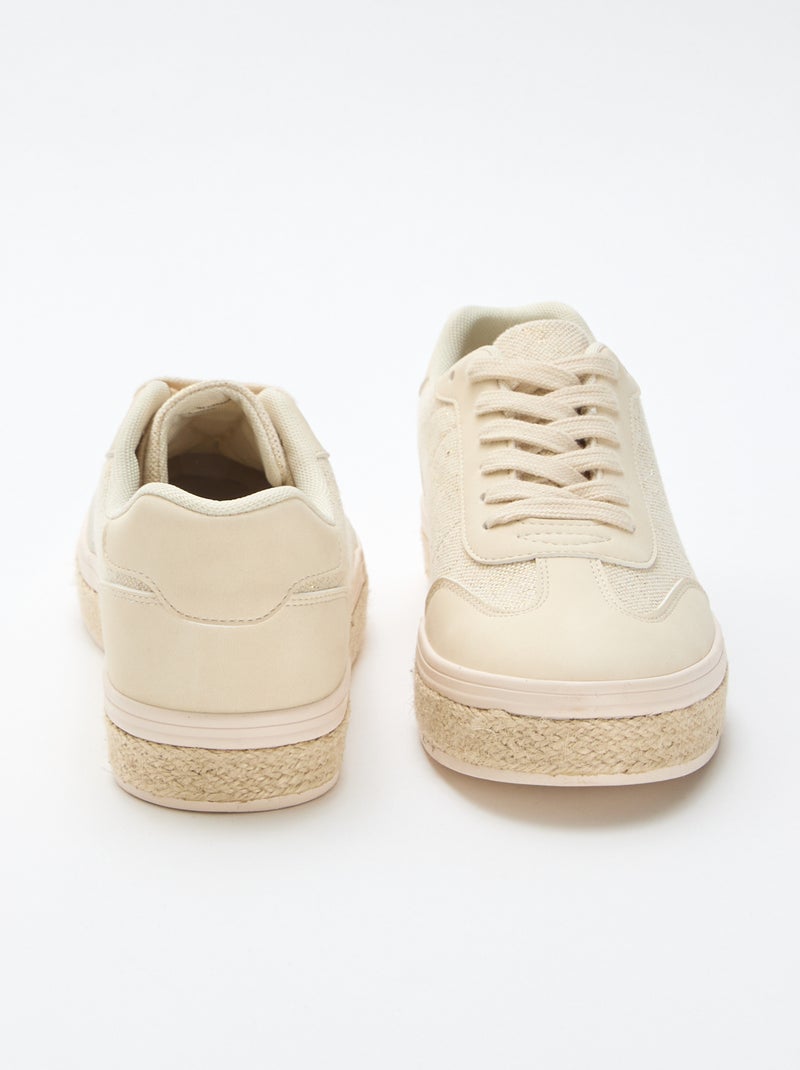 Sneakers bicolore con suola espadrillas Giallo - Kiabi