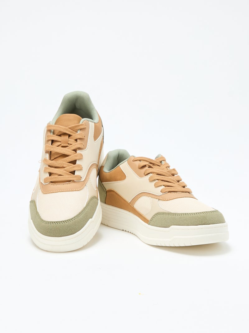 Sneakers con inserti tricolore Beige - Kiabi