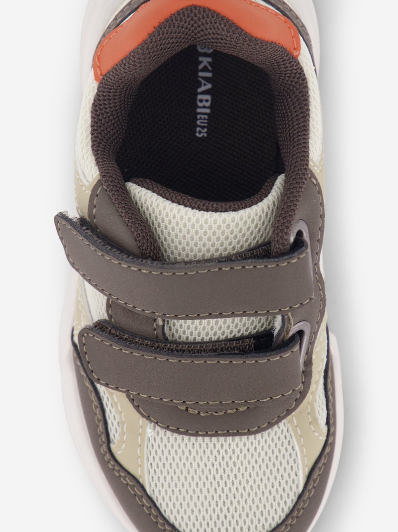 Sneakers con strappi tricolore Marrone - Kiabi