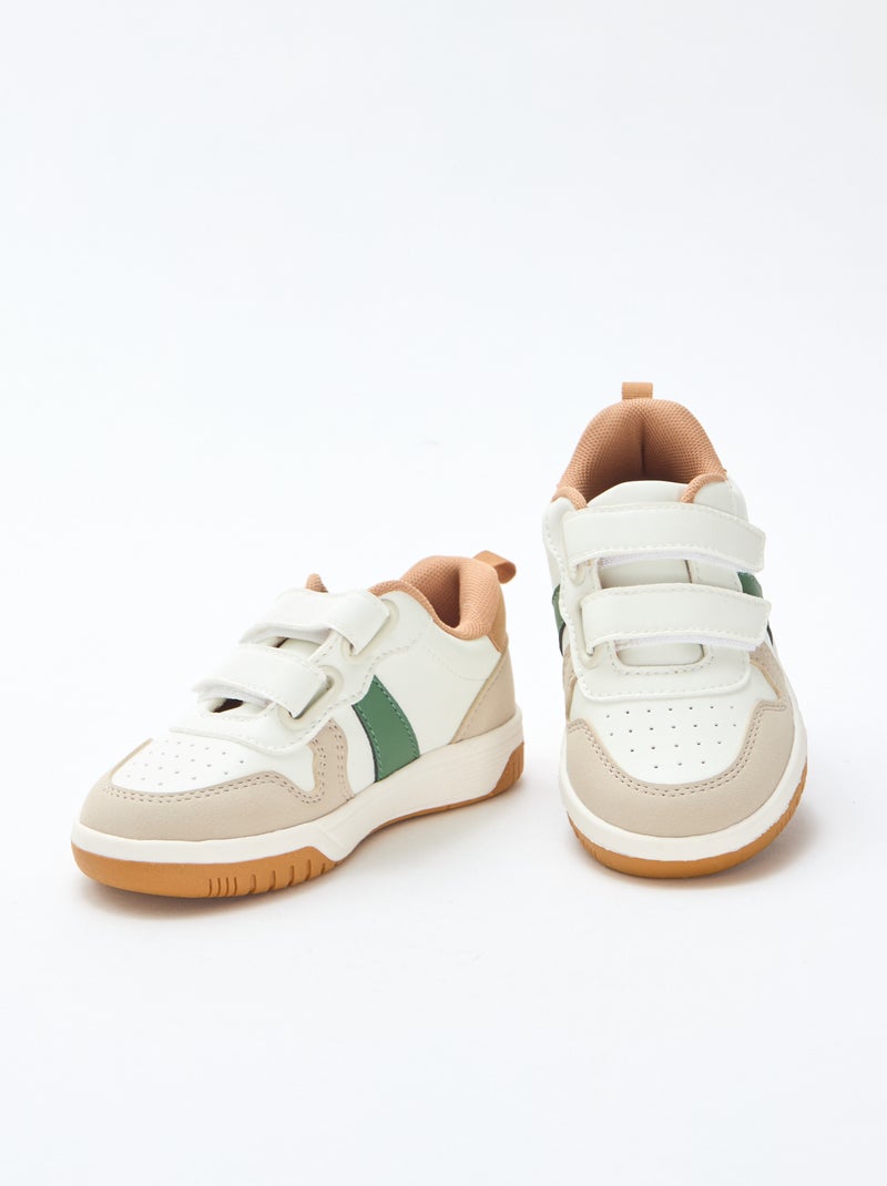 Sneakers con velcro in similpelle quadricolore Bianco - Kiabi