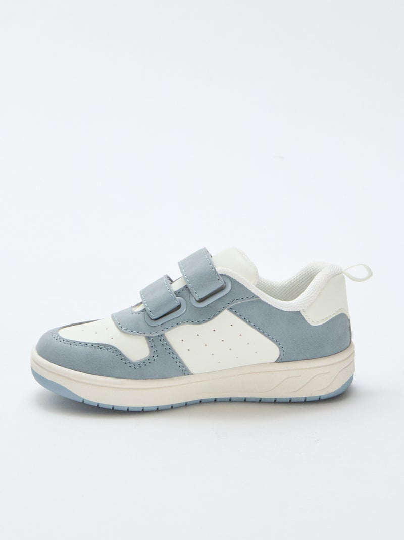 Sneakers in similpelle con 2 strappi Blu - Kiabi