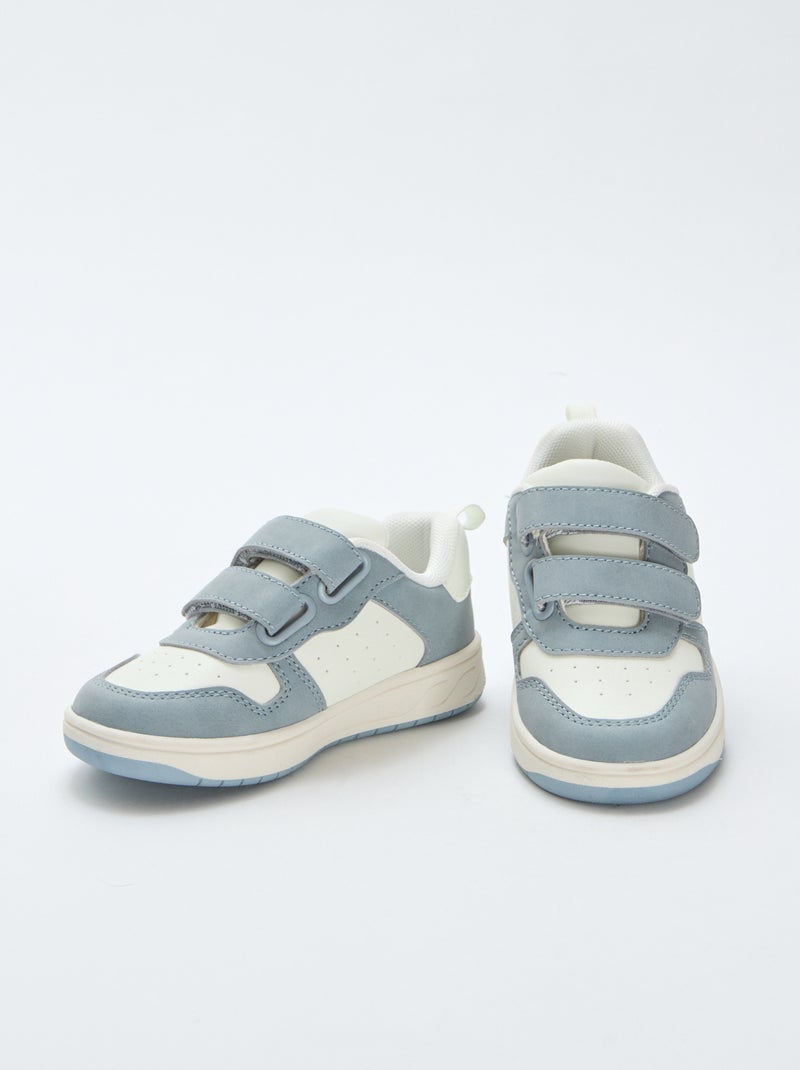Sneakers in similpelle con 2 strappi Blu - Kiabi