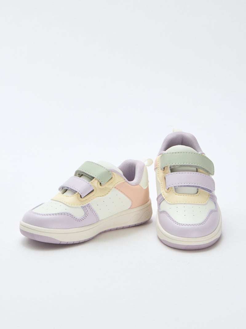 Sneakers in similpelle con 2 strappi Rosa - Kiabi