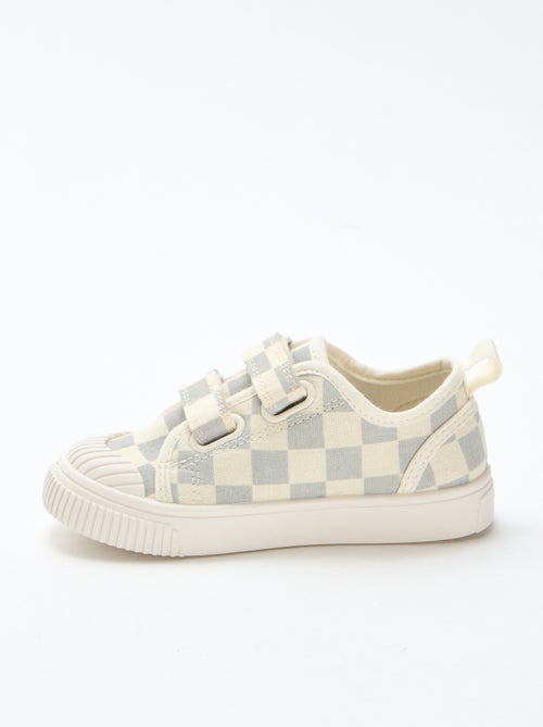 Sneakers in tela con stampa a scacchi - Kiabi