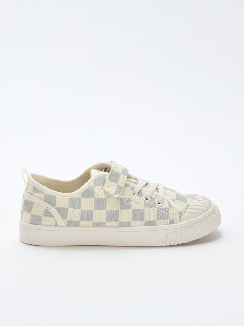 Sneakers in tela con stampa a scacchi Blu - Kiabi