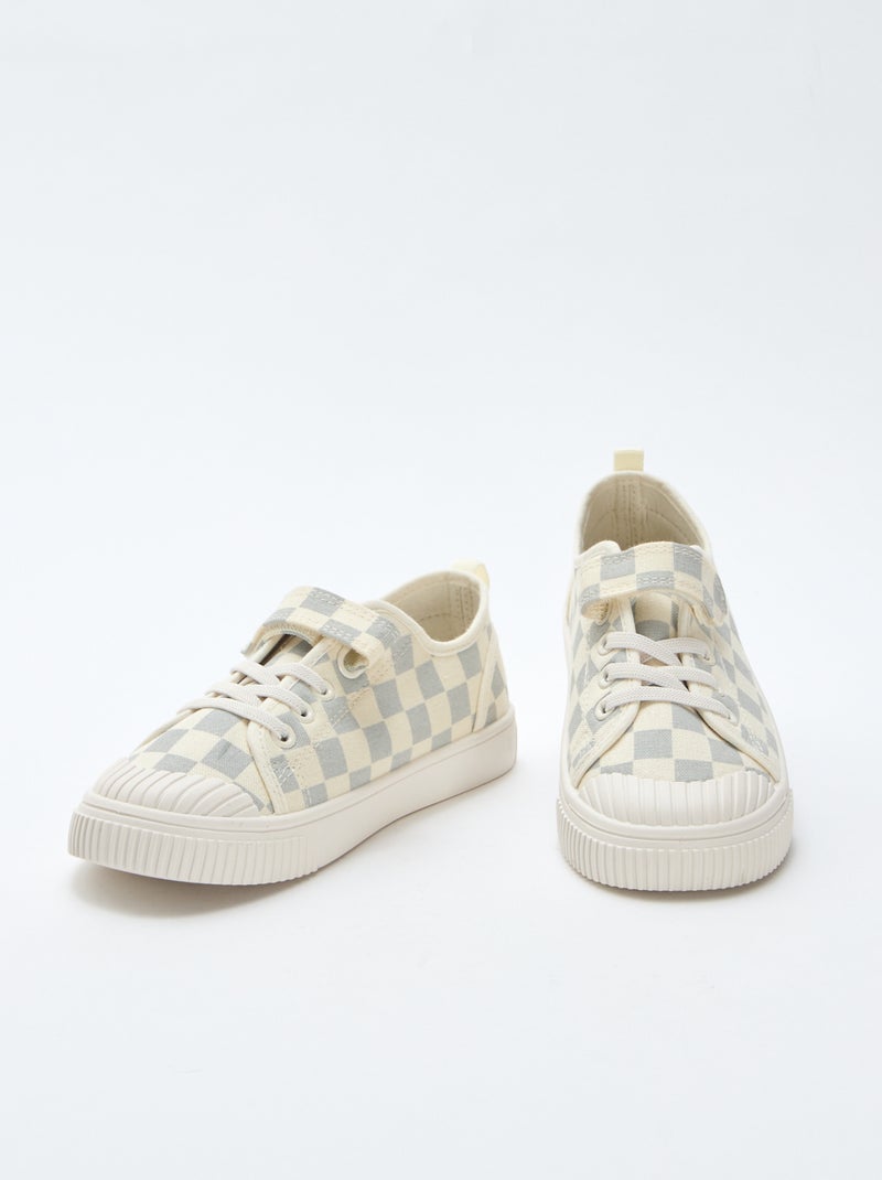Sneakers in tela con stampa a scacchi Blu - Kiabi
