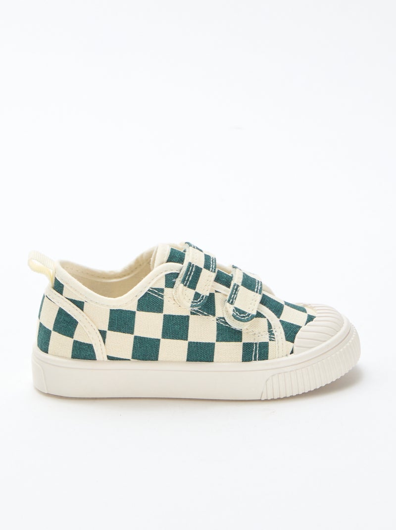 Sneakers in tela con stampa a scacchi Verde - Kiabi