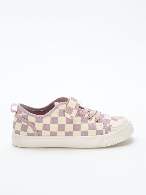 Sneakers in tela con stampa a scacchi - Kiabi