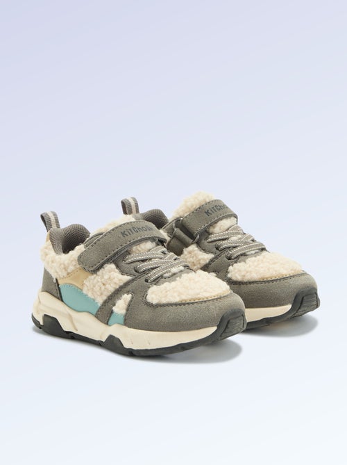 Sneakers in Wildlederimitat und Lammfell-Optik - Kiabi