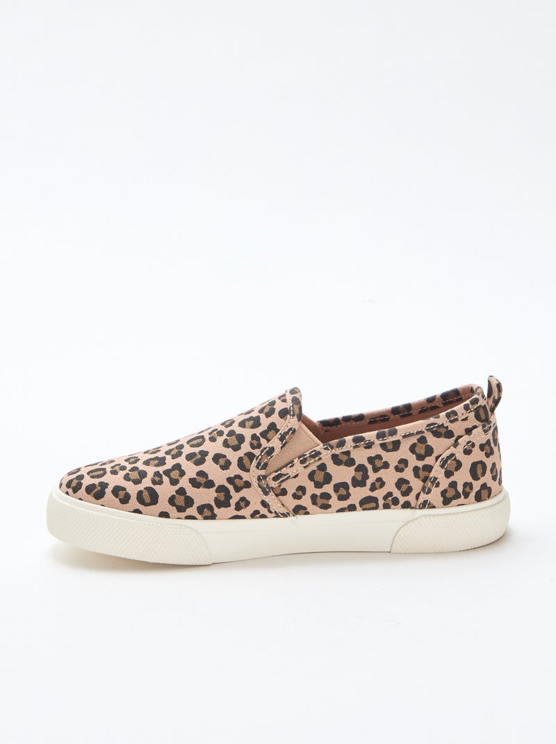 Sneakers slip-on con stampa leopardata Marrone - Kiabi