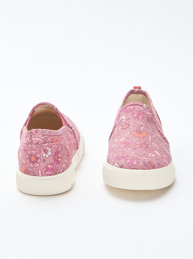 Sneakers slip-on con stampa tinta unita Rosa - Kiabi