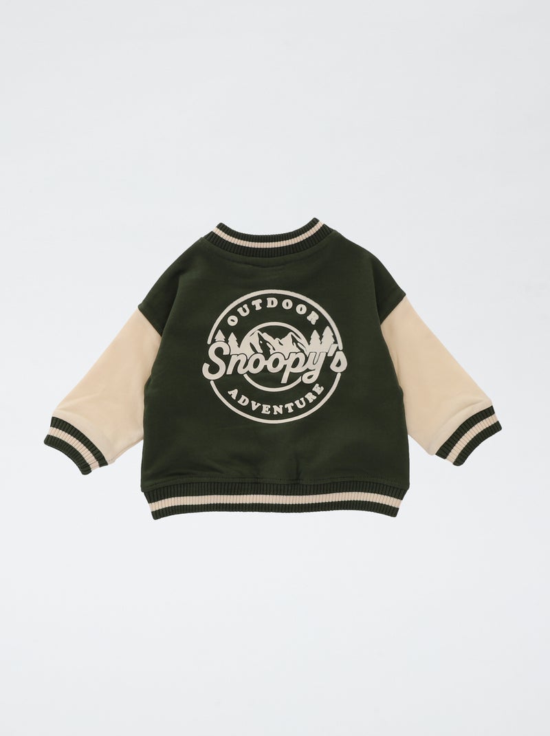 "Snoopy" Campus Style Jacket Green - Kiabi