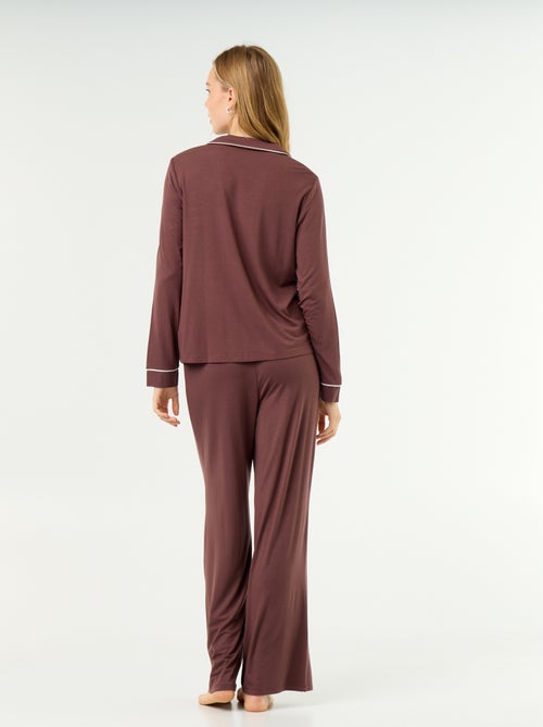 Soft Stretch Knit Long Pyjamas - 2-Piece Set - Kiabi