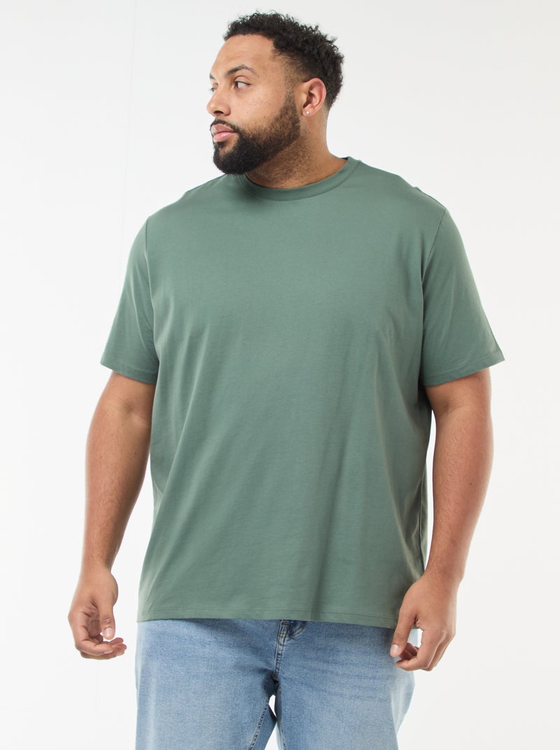 Soft-touch Cotton T-shirt Green - Kiabi