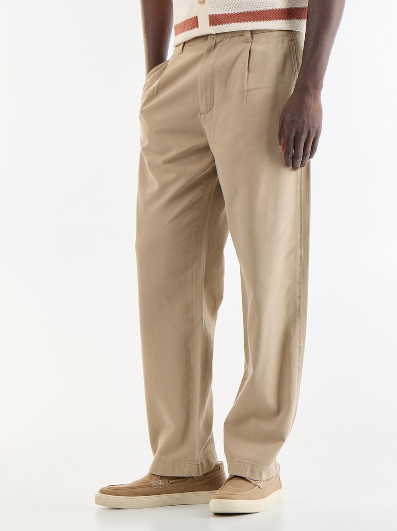 Soft-touch Trousers Beige - Kiabi