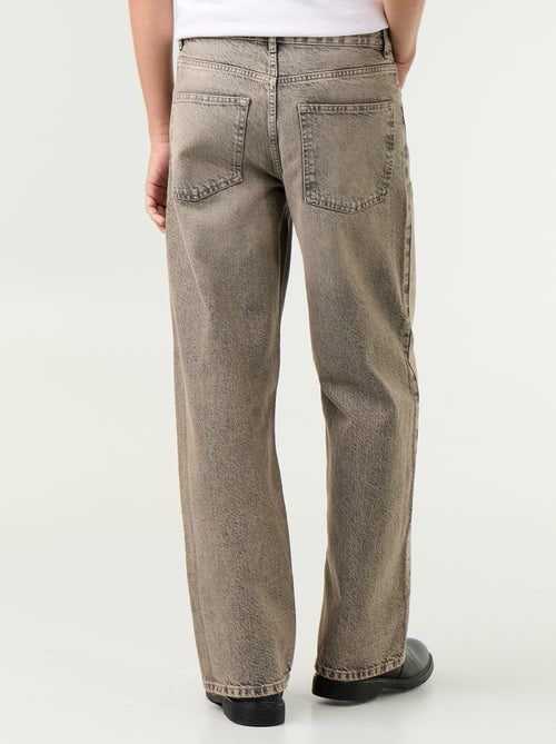 Solid baggy jeans with decorative panels - Kiabi