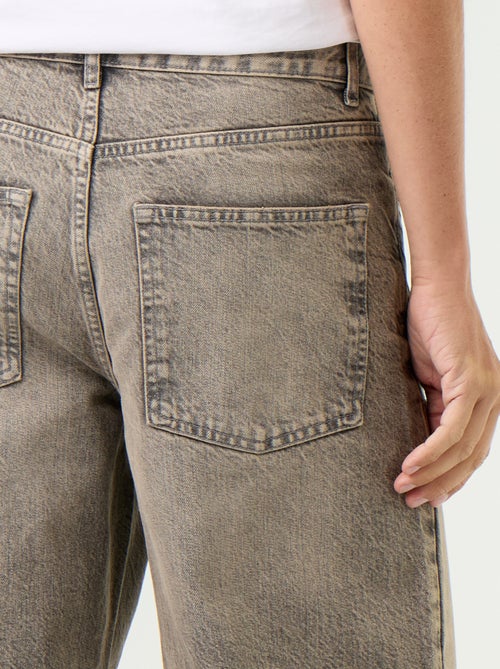 Solid baggy jeans with decorative panels - Kiabi