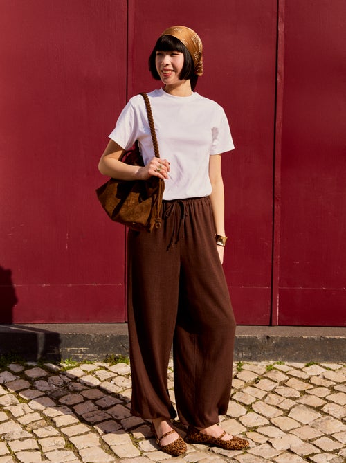 Solid Balloon Fit Pants with 2 Pockets - Kiabi Solid Balloon Fit Pants with 2 Pockets - Kiabi