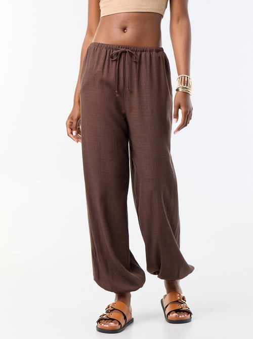 Solid Balloon Fit Pants with 2 Pockets - Kiabi Solid Balloon Fit Pants with 2 Pockets - Kiabi