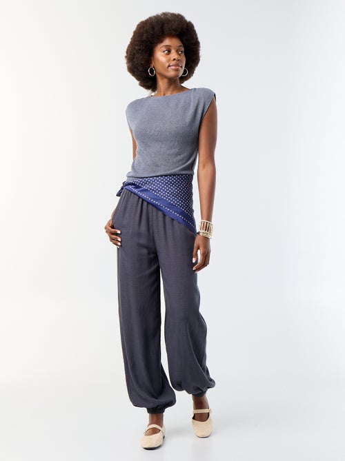 Solid Balloon Fit Pants with 2 Pockets - Kiabi