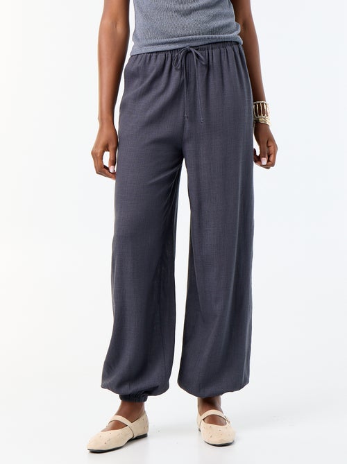 Solid Balloon Fit Pants with 2 Pockets - Kiabi