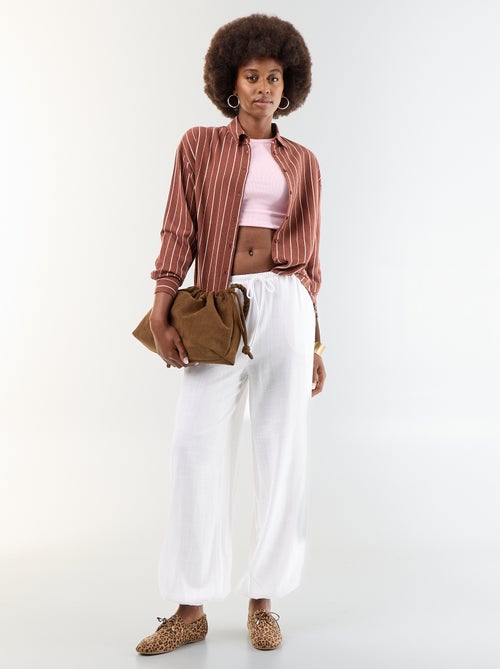 Solid Balloon Fit Pants with 2 Pockets - Kiabi