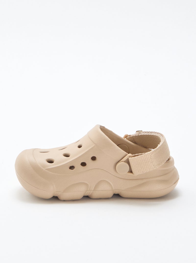 Solid Beach Closed-Toe Mules Beige - Kiabi