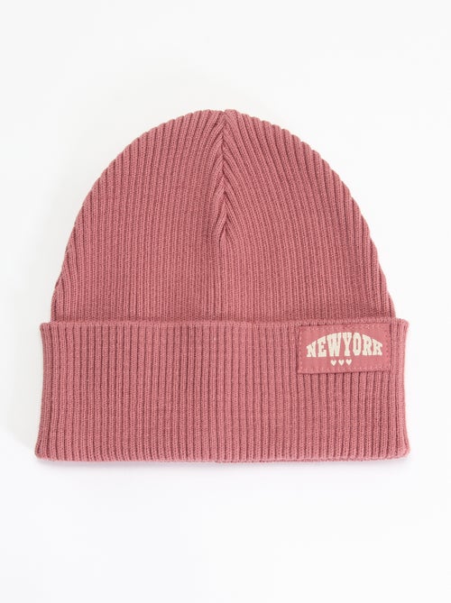 Solid Beanie with Cuff - Kiabi Solid Beanie with Cuff - Kiabi