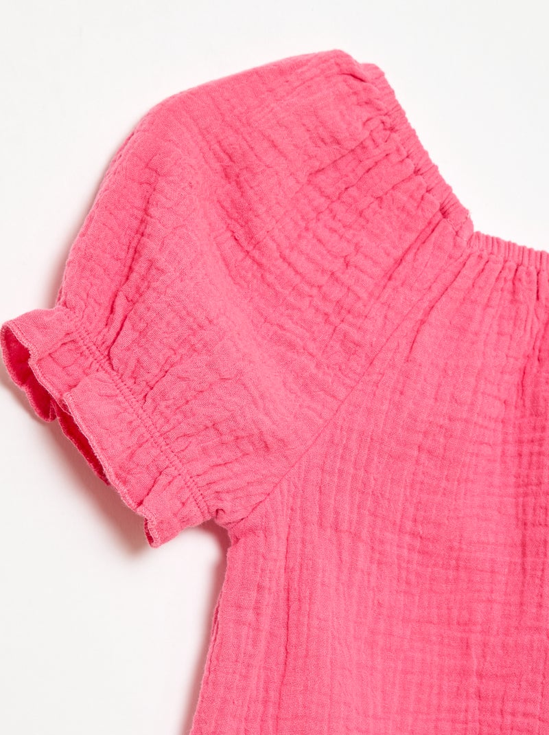 Solid Blouse and Shorts Set - 2 Pieces Pink - Kiabi