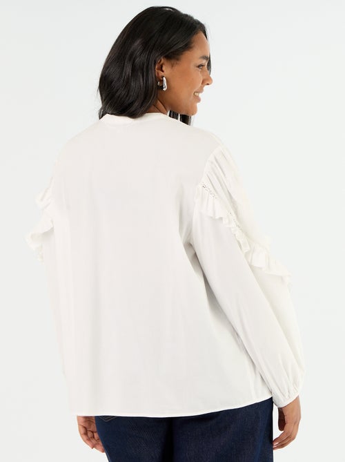 Solid blouse with ruffles - Kiabi