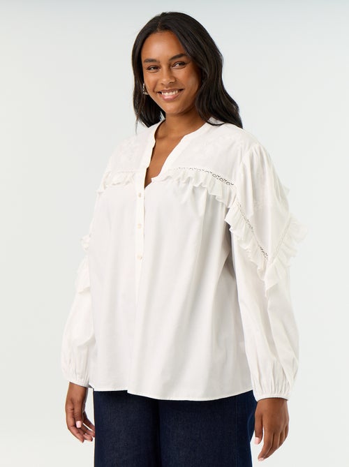 Solid blouse with ruffles - Kiabi