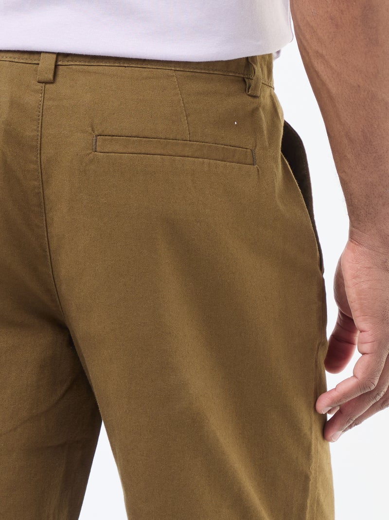 Solid Chino Pants - Regular Fit Khaki - Kiabi