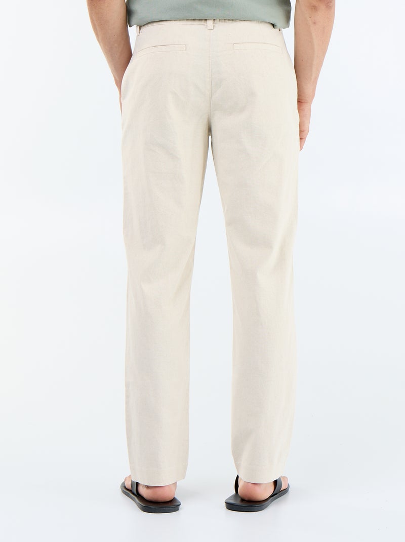 Solid Chino Pants - Standard Waist White - Kiabi