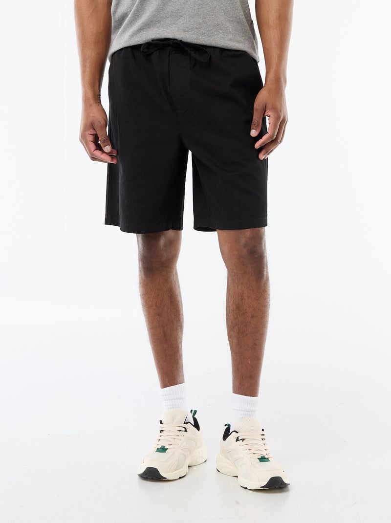 Solid Chino Shorts Black - Kiabi