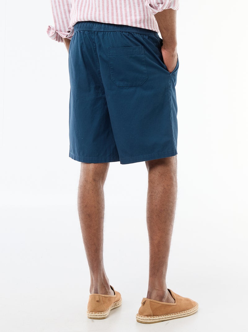 Solid Chino Shorts Blue - Kiabi
