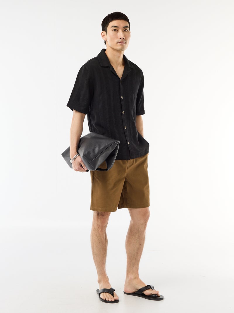 Solid Chino Shorts Brown - Kiabi