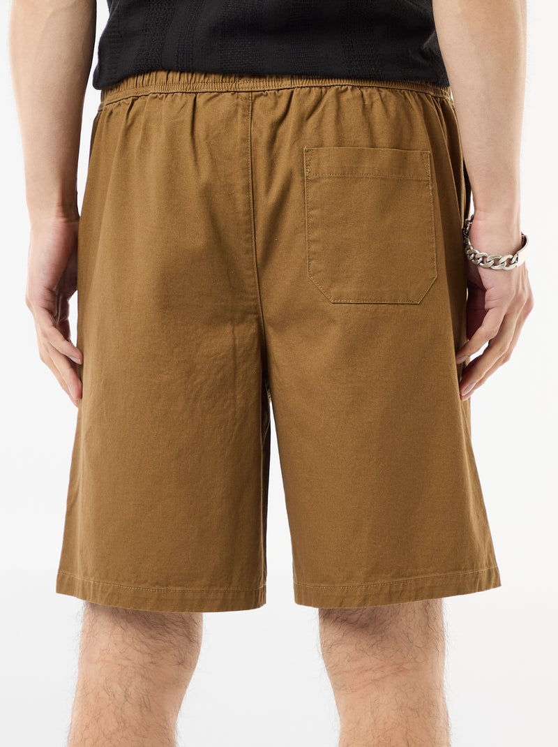 Solid Chino Shorts Brown - Kiabi