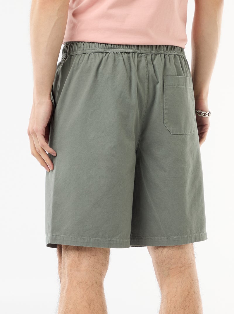 Solid Chino Shorts Green - Kiabi
