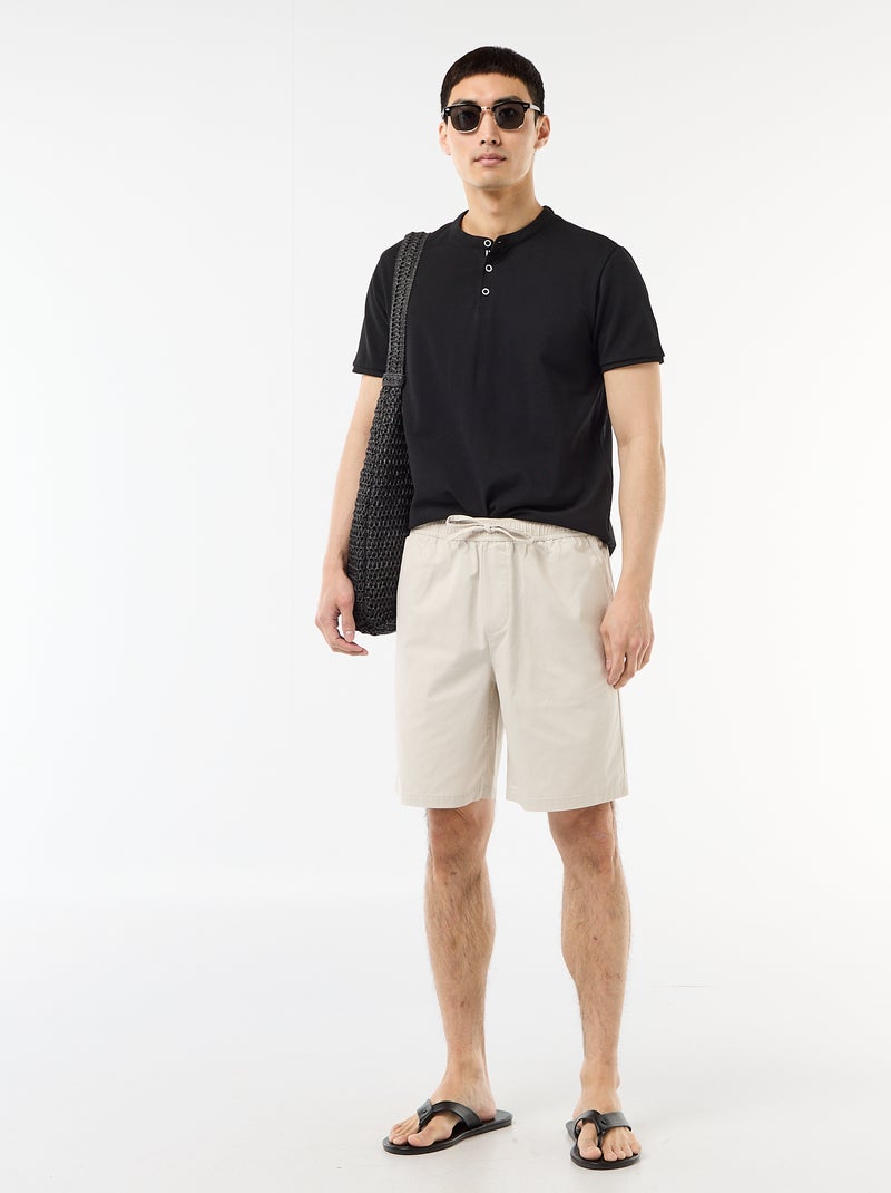 Solid Chino Shorts Grey - Kiabi