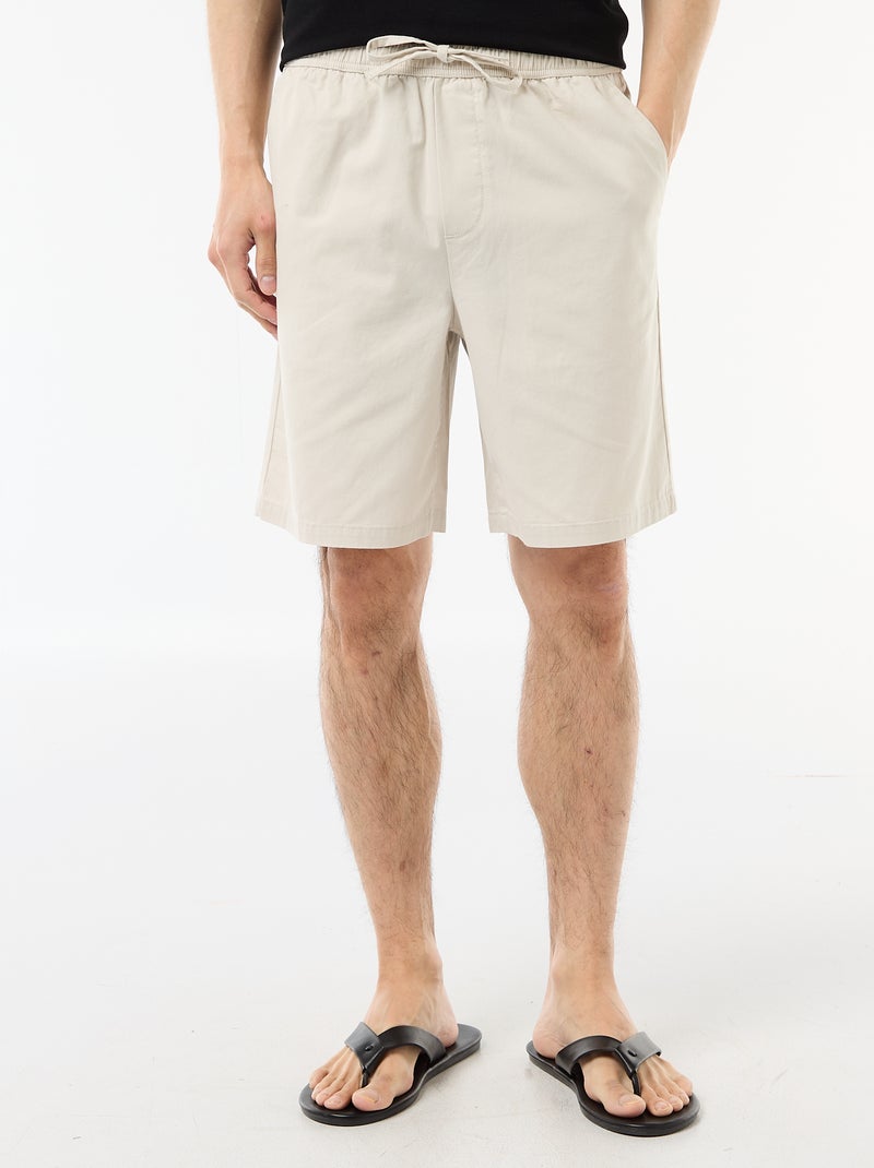 Solid Chino Shorts Grey - Kiabi