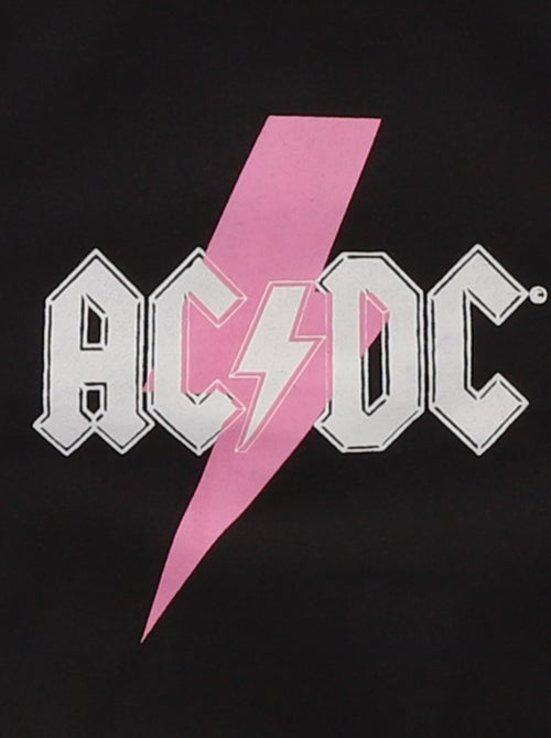 Solid Color Cotton Fleece 'ACDC' Print Sweatshirt - Kiabi Solid Color Cotton Fleece 'ACDC' Print Sweatshirt - Kiabi