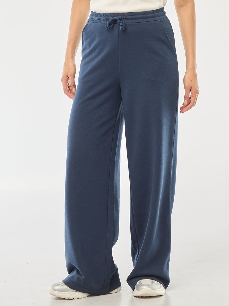 Solid Color Cotton Joggers Blue - Kiabi