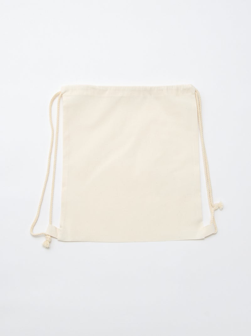 Solid-Color Drawstring Pouch White - Kiabi